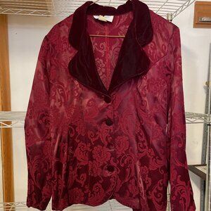 Beatutiful dark red satin/velvet 2 piece outfit